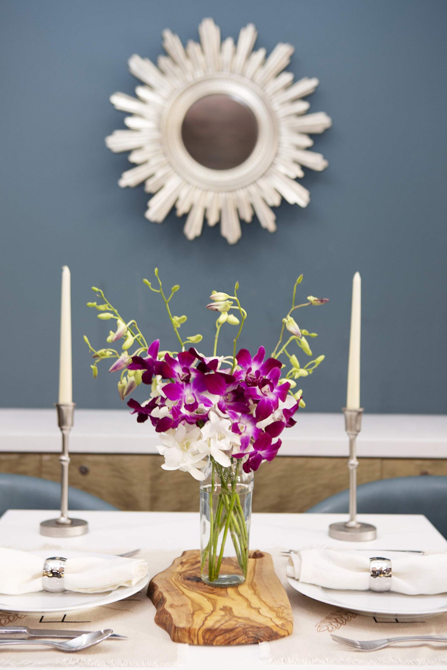 KaBloom Orchid Bouquet - Exotic Opal Orchid Arrangement, Purple & White, Model KADF1245-V999-A999
