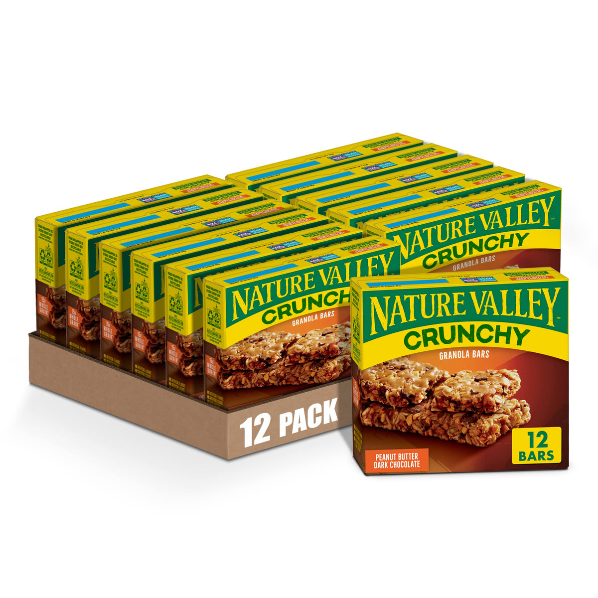 Nature Valley Crunchy Granola Bars, Peanut Butter Dark Chocolate, 12 Bars, 8.94 Oz (Pack Of 12)