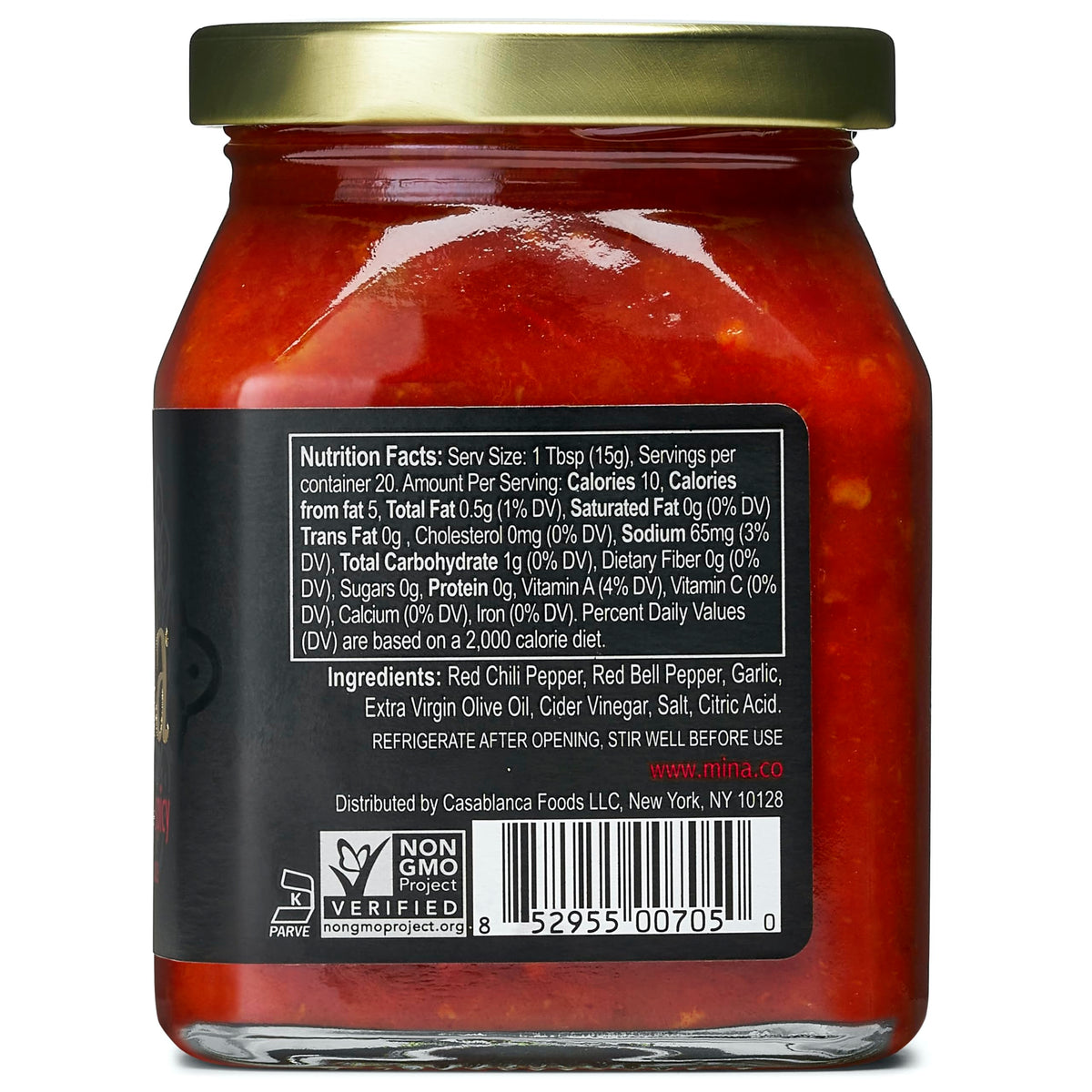 Mina Harissa Hot Sauce, Gourmet Moroccan Heat, Homestyle Spicy Red Chili Harissa Paste With Tangy Twist, 10 Oz Harissa Sauce, Excite Your Senses With Mina Harissa Seasoning
