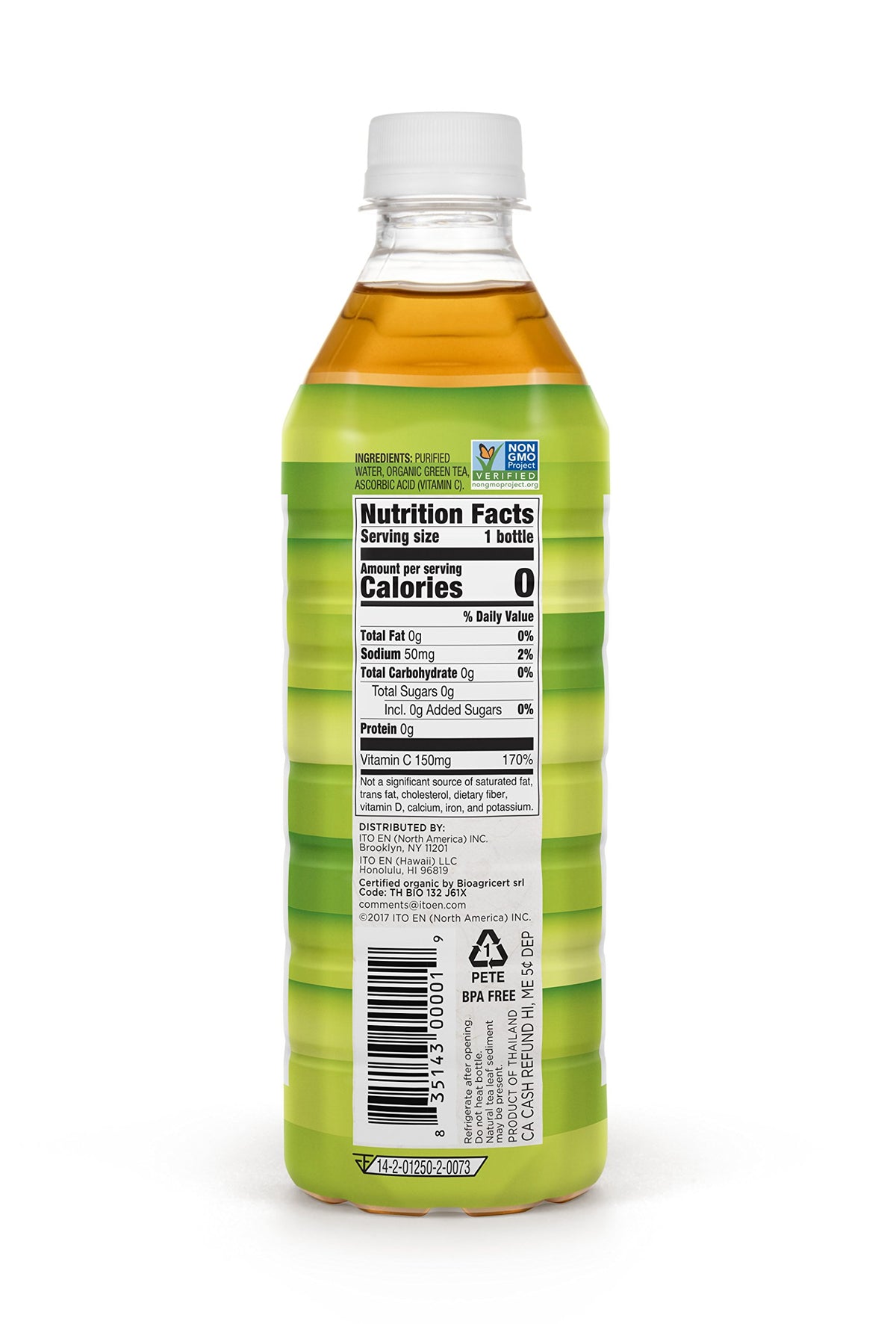 Teas' Tea Unsweetened Pure Green Tea, Organic, Sugar Free, 16.9 Fl Oz, Pack of 12