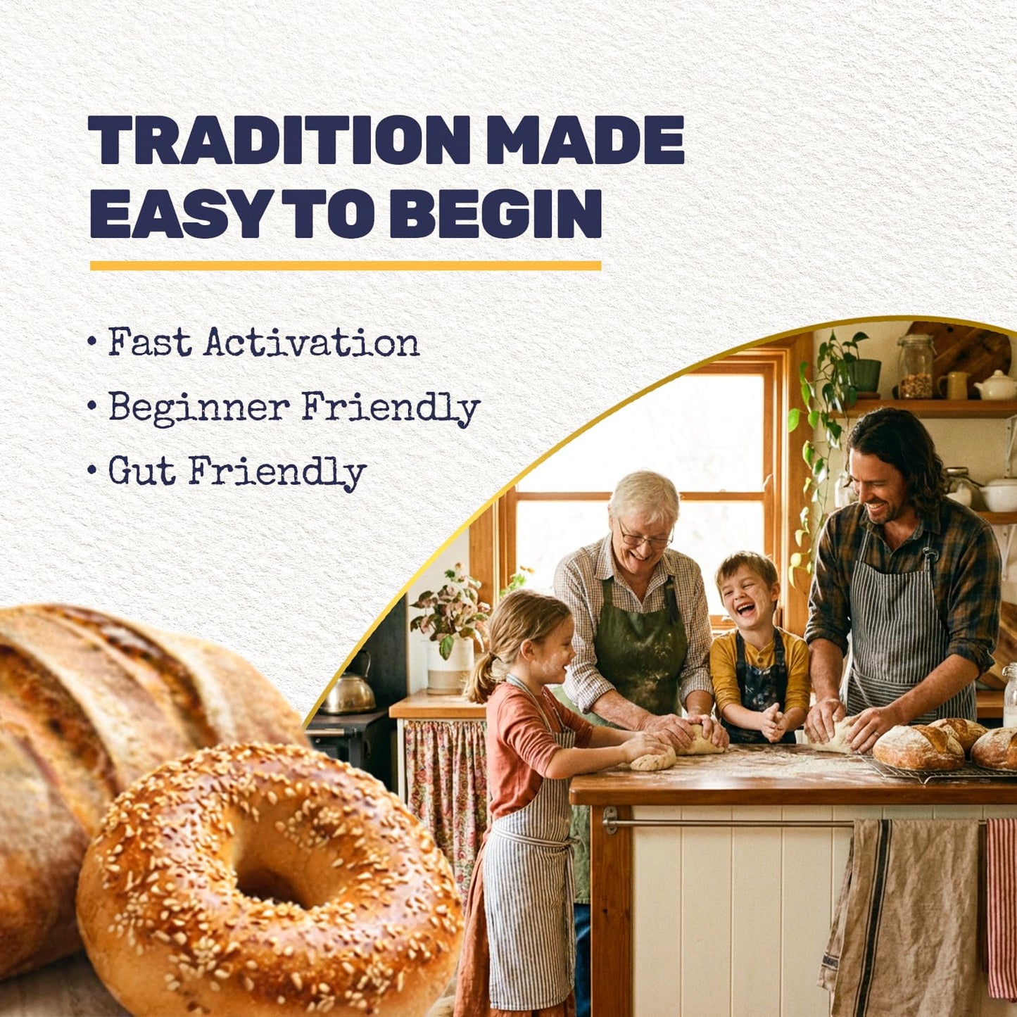 Dehydrated Sourdough Starter - Mama Blue Artisan Sourdough Bread with 137+ Years Italian Heritage | Non-GMO Sourdough Starter Option | Live Culture | Beginner Friendly | Perfect for Bread  Bagels & Pizza Dough | 10g