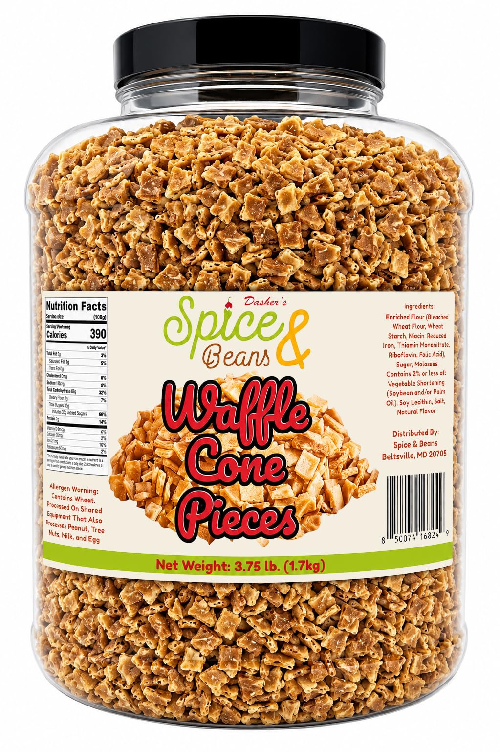 Waffle Cone Pieces 3.75 lbs. | Crunchy Ice Cream & Dessert Topping | Crispy Crumbles for Sundaes, Milkshakes, Cakes, Frozen Yogu