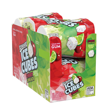 ICE BREAKERS Ice Cubes Cherry Limeade Sugar Free Chewing Gum Bottles, 3.24 oz (6 Count, 40 Pieces)