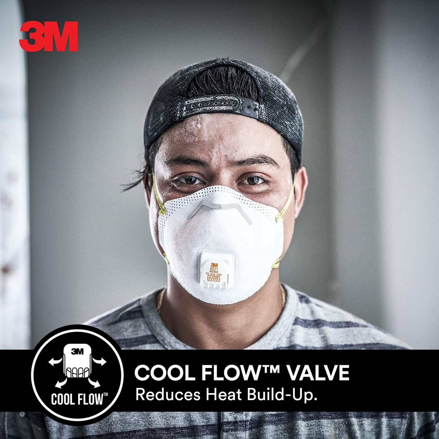 3M Sanding And Fiberglass Valved Respirator 8511H10-Dc-Ps, 10 Ea/Pk, 4 Pks/Cs