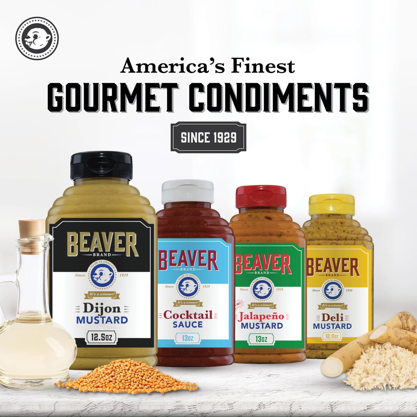 Beaver Traditionally Hot Dijon Mustard, 12.5 Oz Squeeze Bottle
