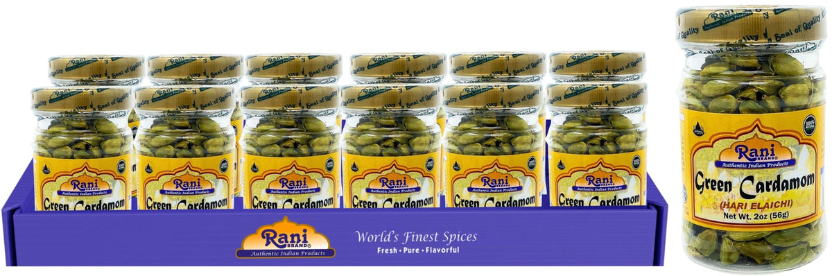 Rani Green Cardamom Pods Spice, All Natural, Vegan, Gluten Friendly, 2oz (Pack of 12), Product of India