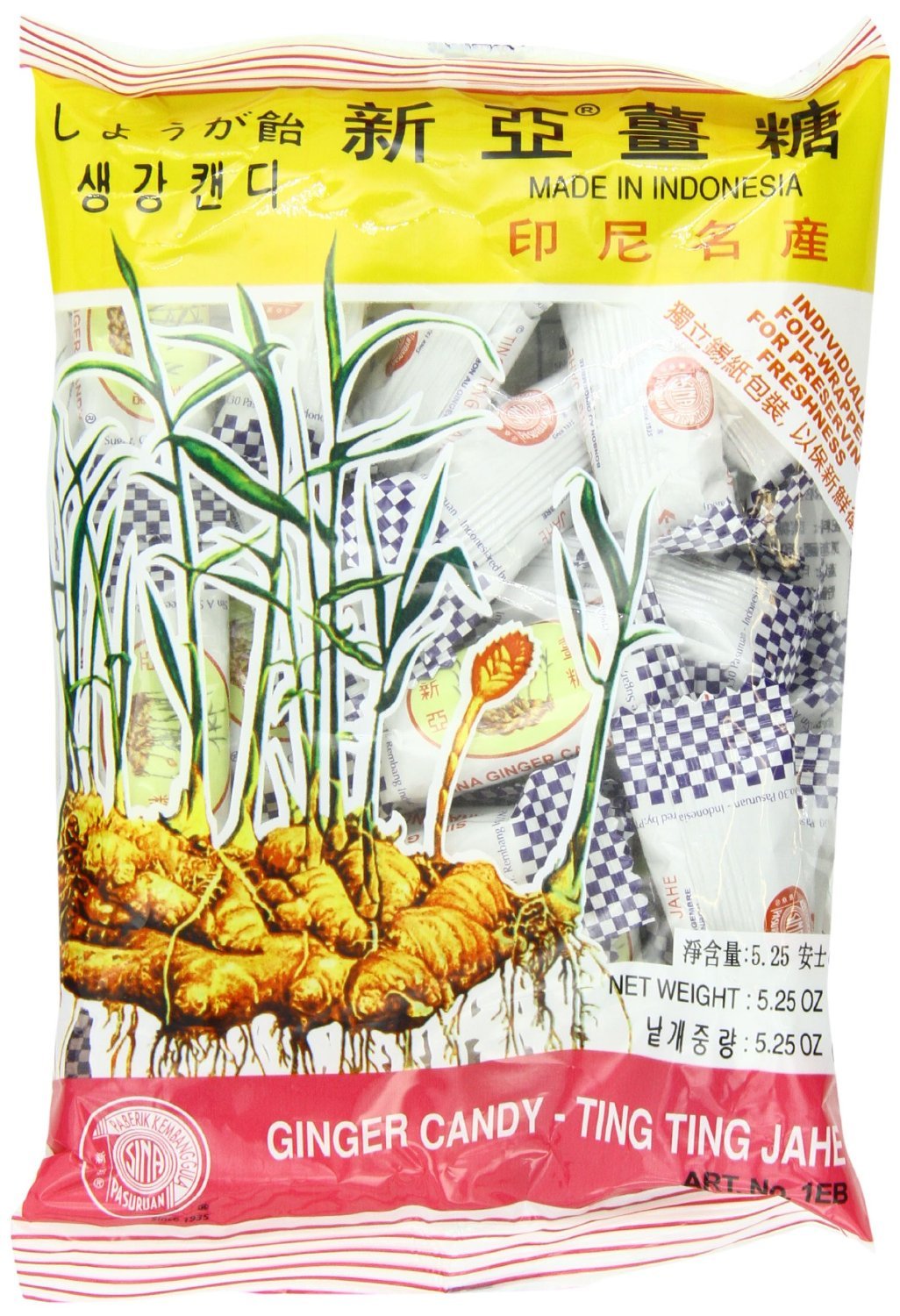 Ting Ting Jahe Ginger Candy, 4.4 Oz (3 Pack)