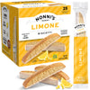Nonnis Biscotti Cookies - Lemon-Iced, Crunchy Twice-Baked, 21.5 oz Carton, Individually Wrapped, Yellow