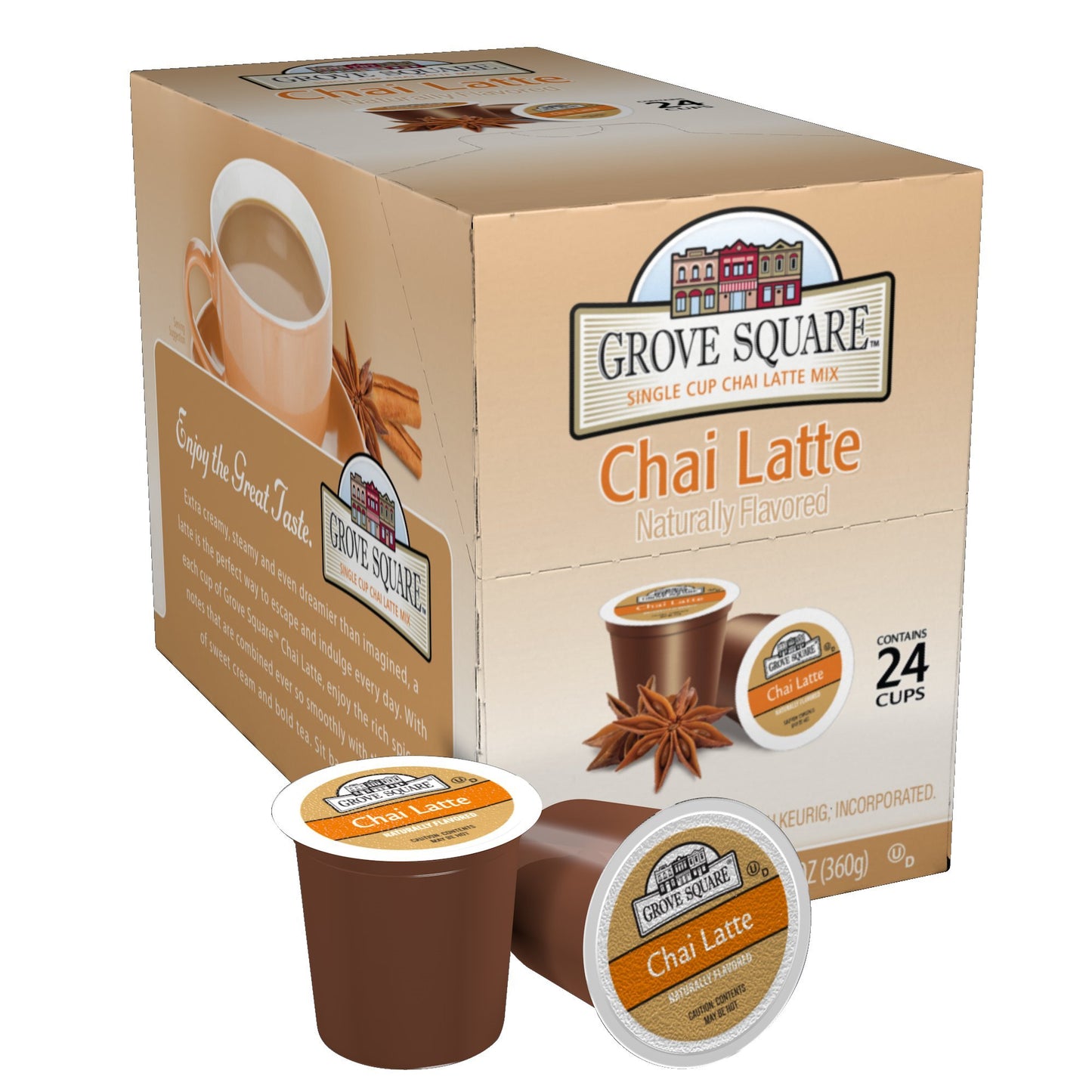 Grove Square Chai Latte, 24 Single Serve Cups, 3.18 Ounce (Pack of 4), Model 12G77964652