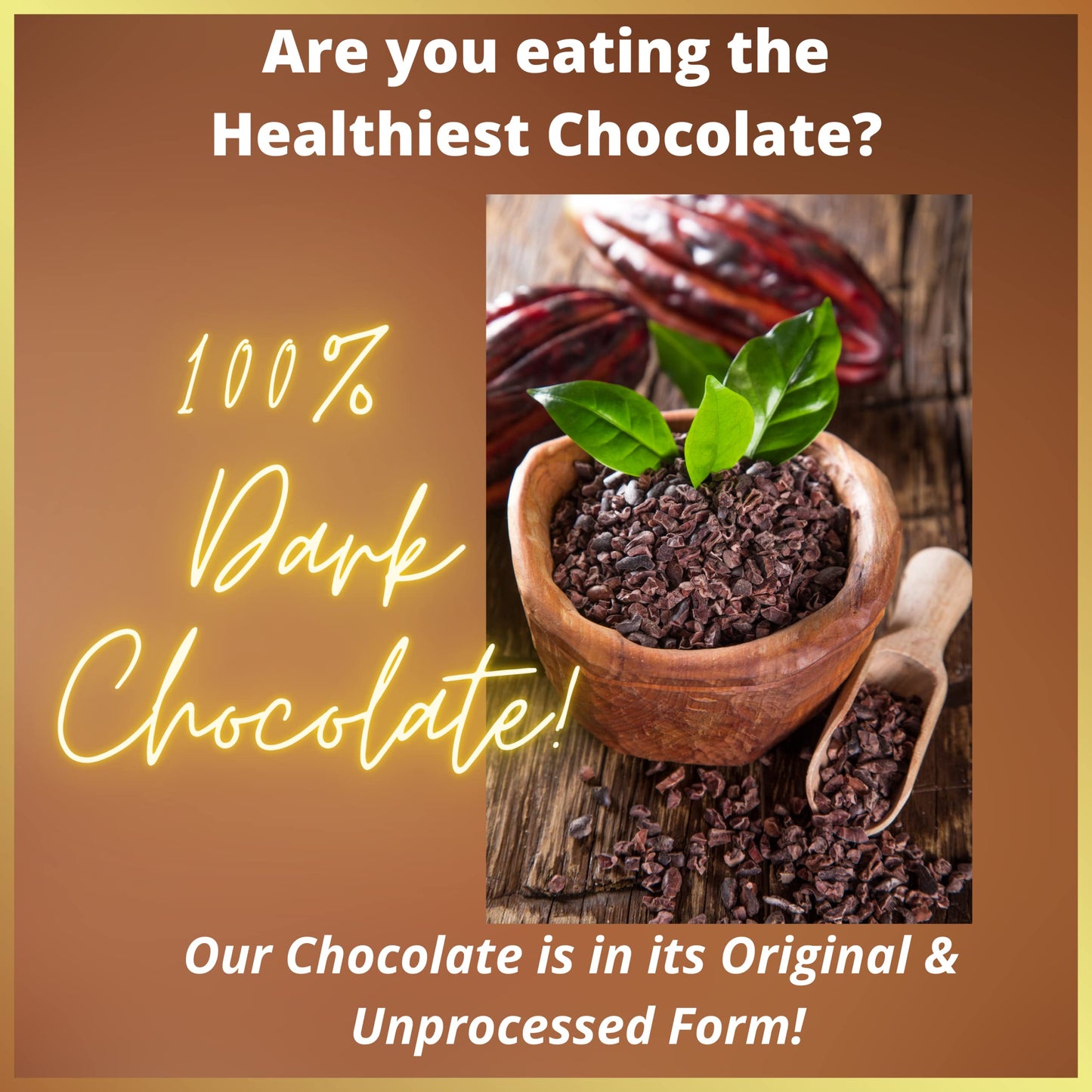 Pure Natural  s Cacao Nibs, Unsweetened Dark Chocolate Chips, Organic, 32 oz (2 lb), Dark Brown