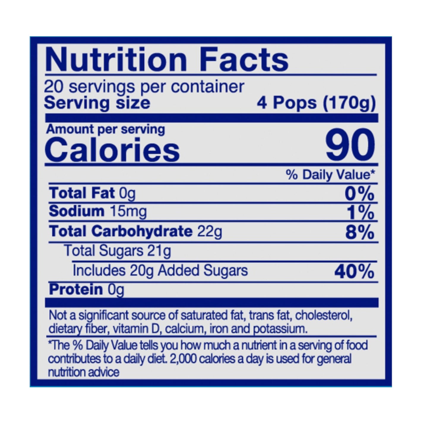 Pop Ice Popsicle Variety Pack Of 1.5 Oz Freezer Bars, Assorted Flavors, 80 Count