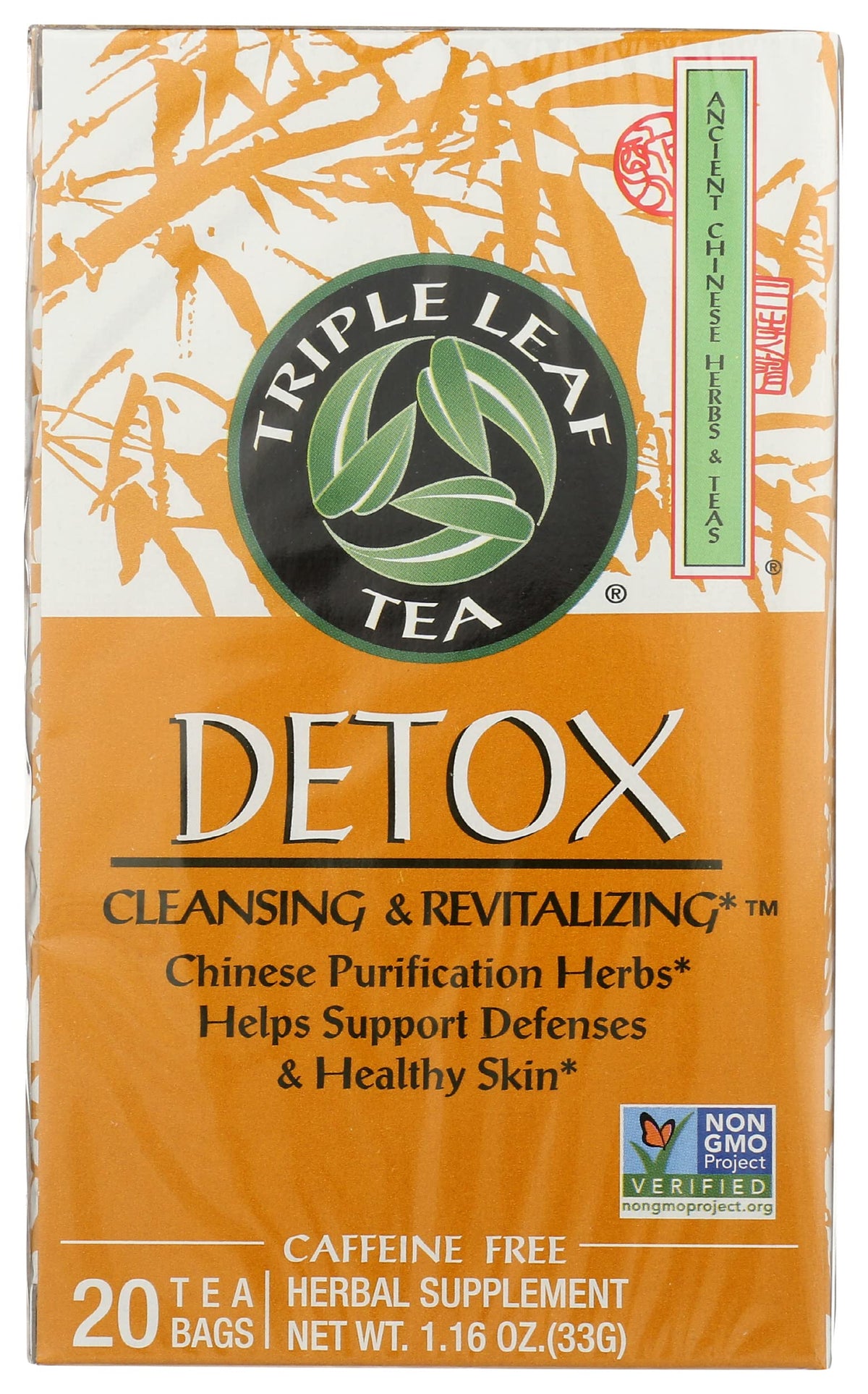 Triple Leaf Tea Chinese Medicinal Detox Tea Bags, 20 Count, Pack of 1, Model 00017-0
