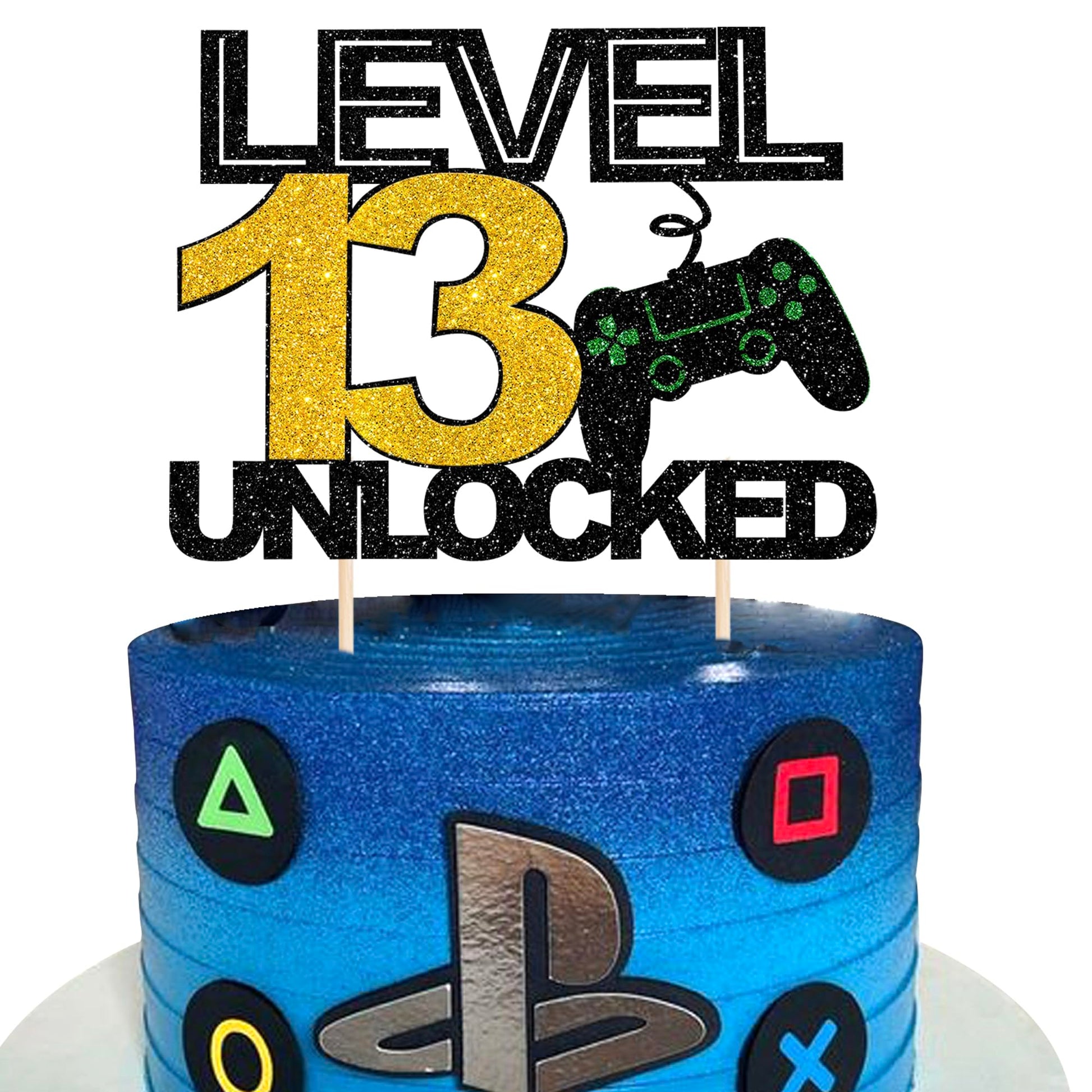 1 Pack 13Th Birthday Video Game Cupcake Toppers Gaming Level Unlocked Game On Controllers Cupcake Picks Game Theme Baby Shower Kids Boys Girls 13Th Birthday Anniversary Party Cupcake Decorations