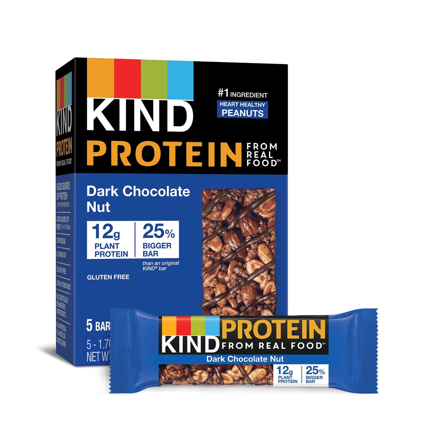 KIND Protein Bars, Dark Chocolate Nut, Gluten Free, 12g Protein, 1.76 Oz, 30 Count