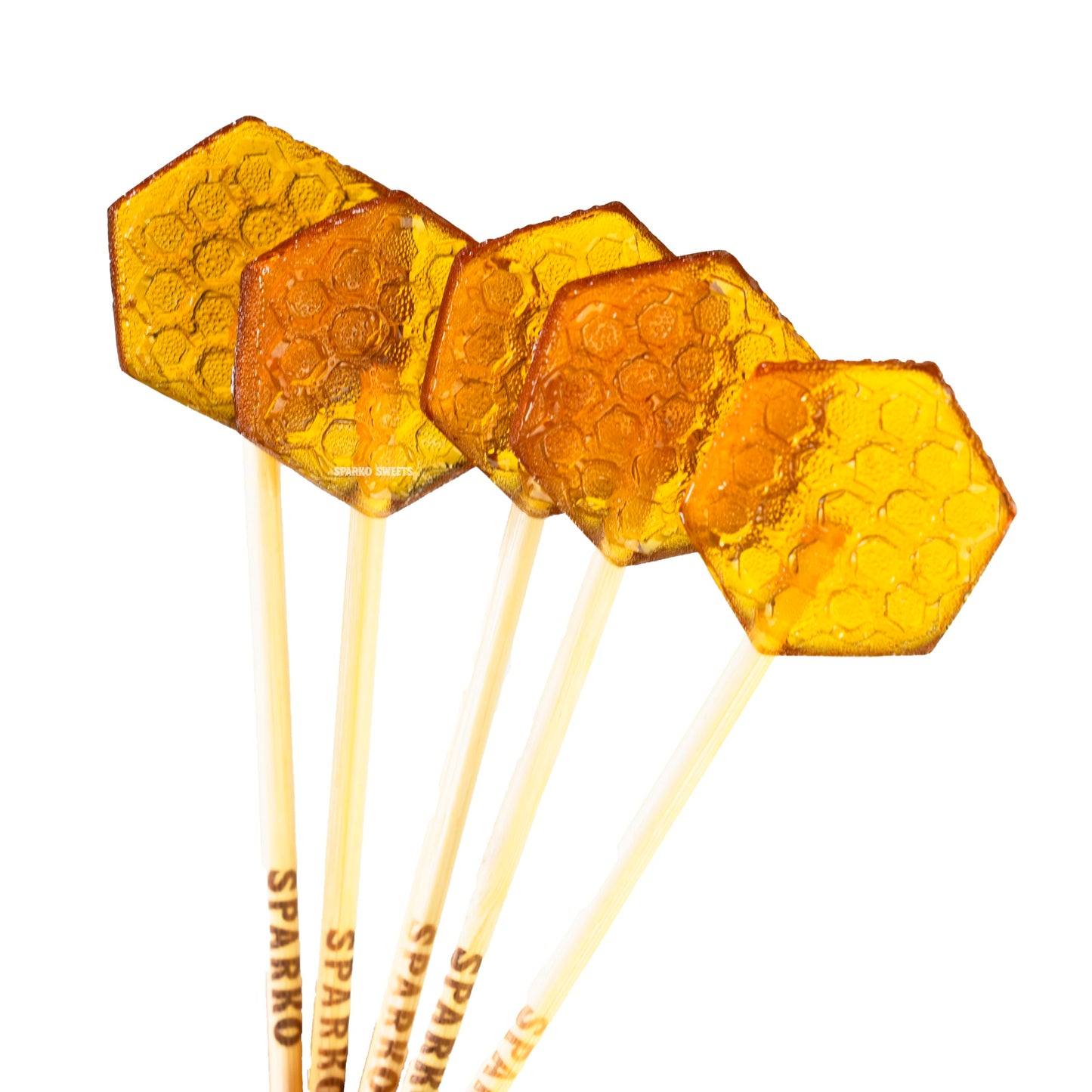 Sparko Sweets Natural Honeycomb Lollipops, Made In Usa, No Artificial Ingredients, No Corn Syrup, 40 Pieces, 1.2-Inch Diameter, 1.5 Lbs, Gold – Ideal For Tea Stirrers, Sore Throat Remedy, And Gifts