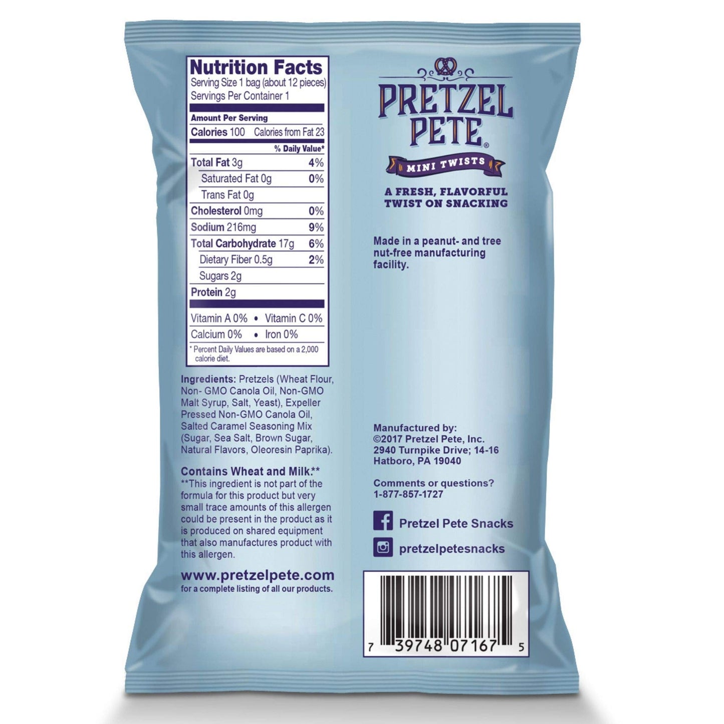 Pretzel Pete Salted Caramel & Cheese Pizza Seasoned Mini Twist Pretzels, 100 Calories, Sampler Pack, Non-GMO, Small Batch, Bold