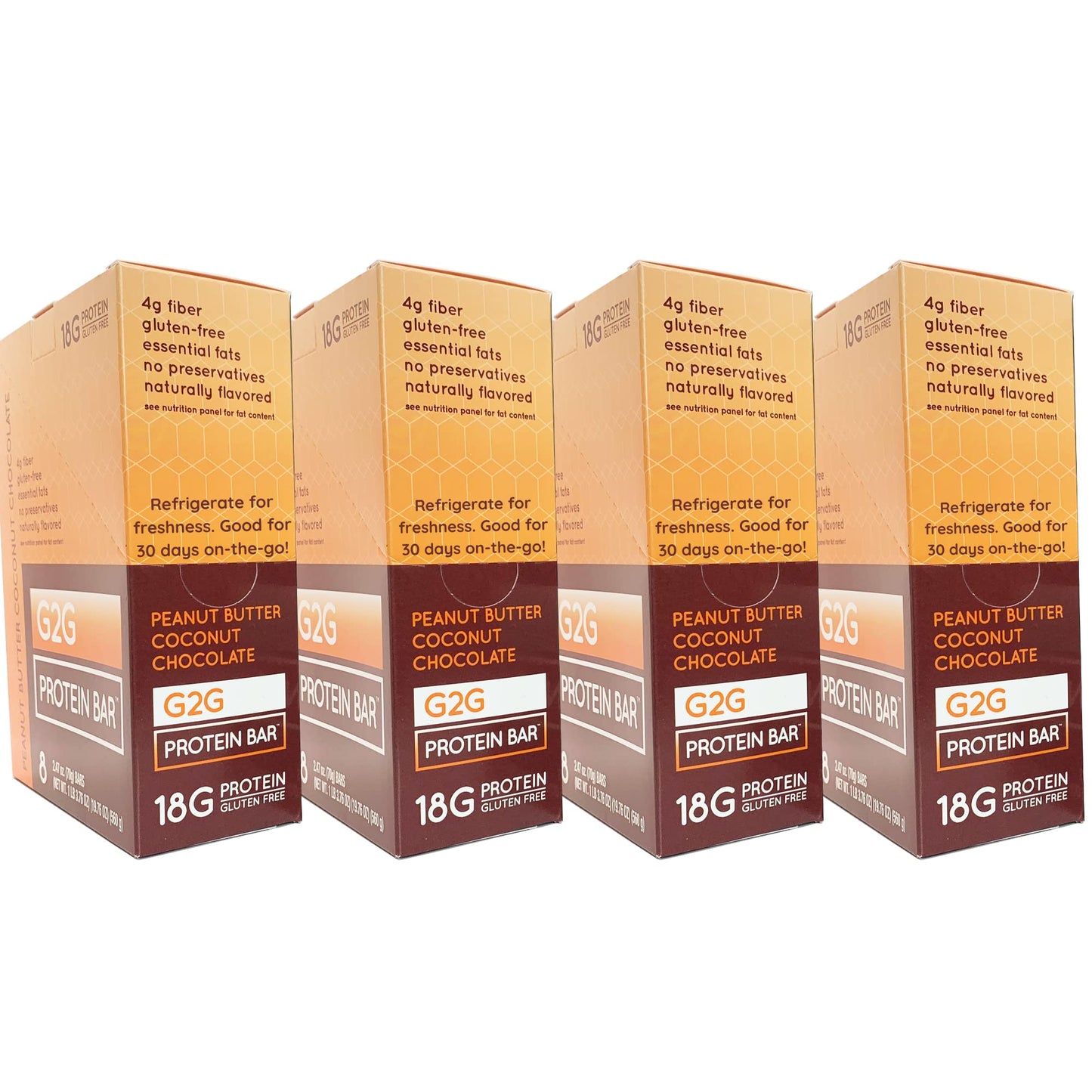 G2G Protein Bar, Peanut Butter Coconut Chocolate, Real Food, Refrigerated for Freshness, Whey Protein Isolate, Healthy Snack, De