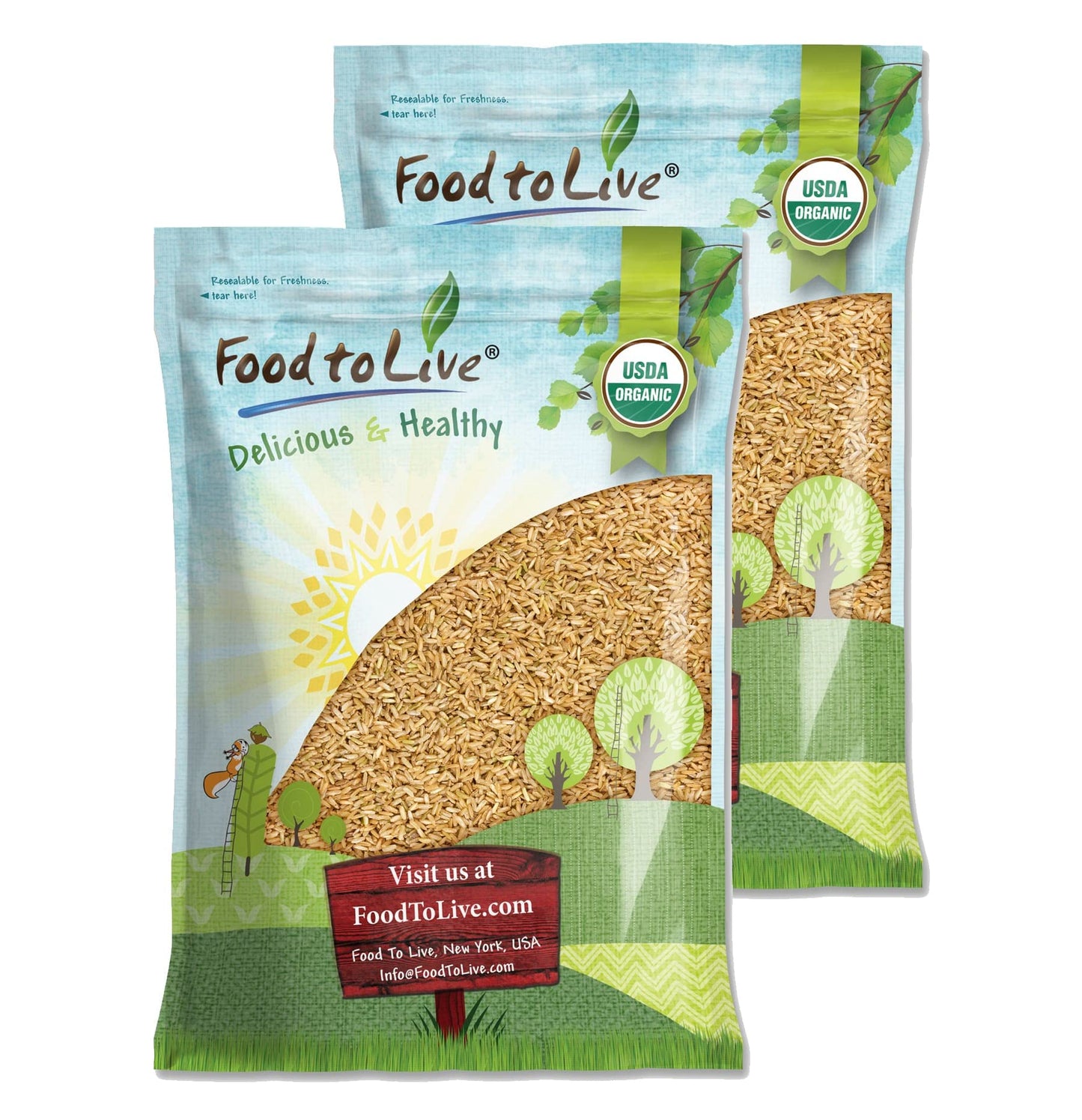 Food to Live Organic Brown Basmati Rice, 20 Pounds Non-GMO, Whole Long-Grain Rice Variety, Fragrant, Kosher, Vegan, Bulk. Less S