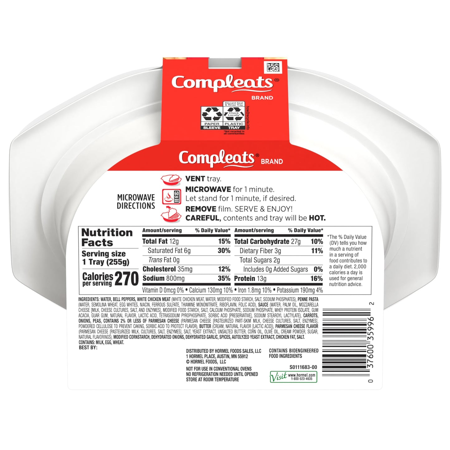 HORMEL COMPLEATS Italian Chicken & Penne, 6-Pack, 9 oz Meals