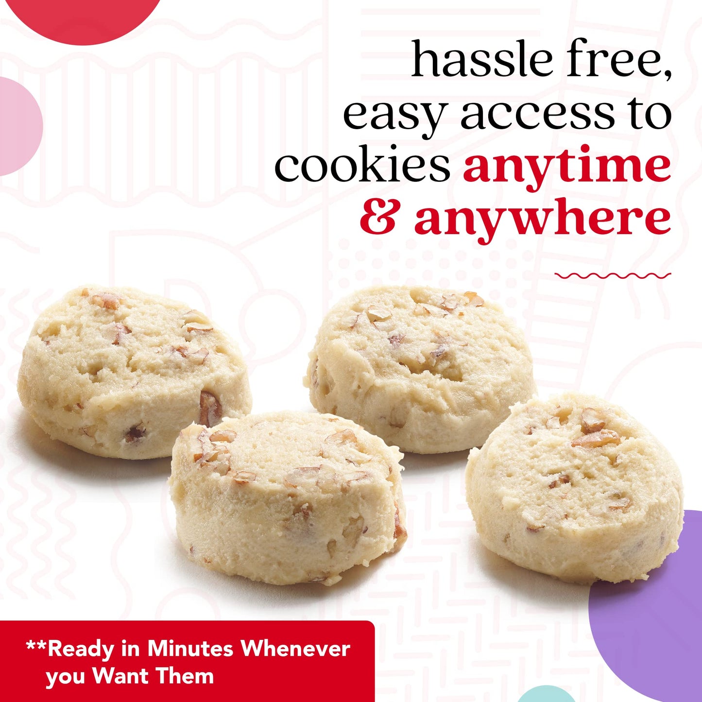 Davids Cookies Preformed Frozen Cookie Dough Butter Pecan 96 count