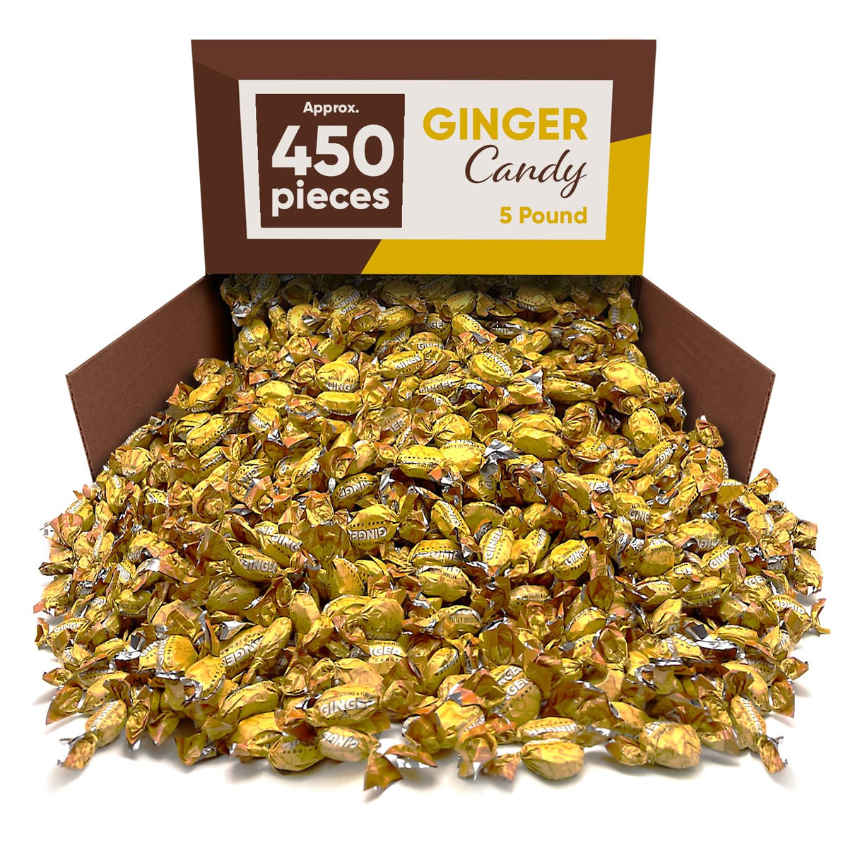 Ginger Candy For Nausea 5 Pounds Of Approx 450 Ginger Hard Candy Individually Wrapped