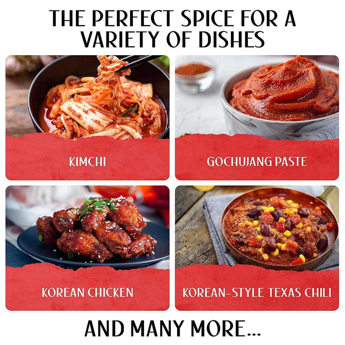 Collected Foods Premium Gochugaru Red Pepper Flakes - Korean Chili Powder for Kimchi & Cooking - Pack of 3 (2oz)