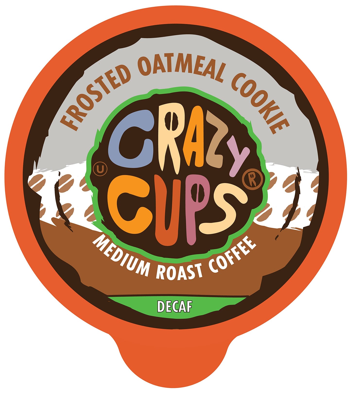 Crazy Cups Flavored Single-Serve Coffee, Decaf Frosted Oatmeal Cookie, 22 Pods per Box, Compatible with Keurig K-Cups
