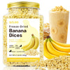 QZLGD Freeze Dried Bananas, Freeze Dried Fruit Banana Dices, 17.28oz/490g, No Added Sugar, Crunchy Fruit Snack, for Baking or Ad