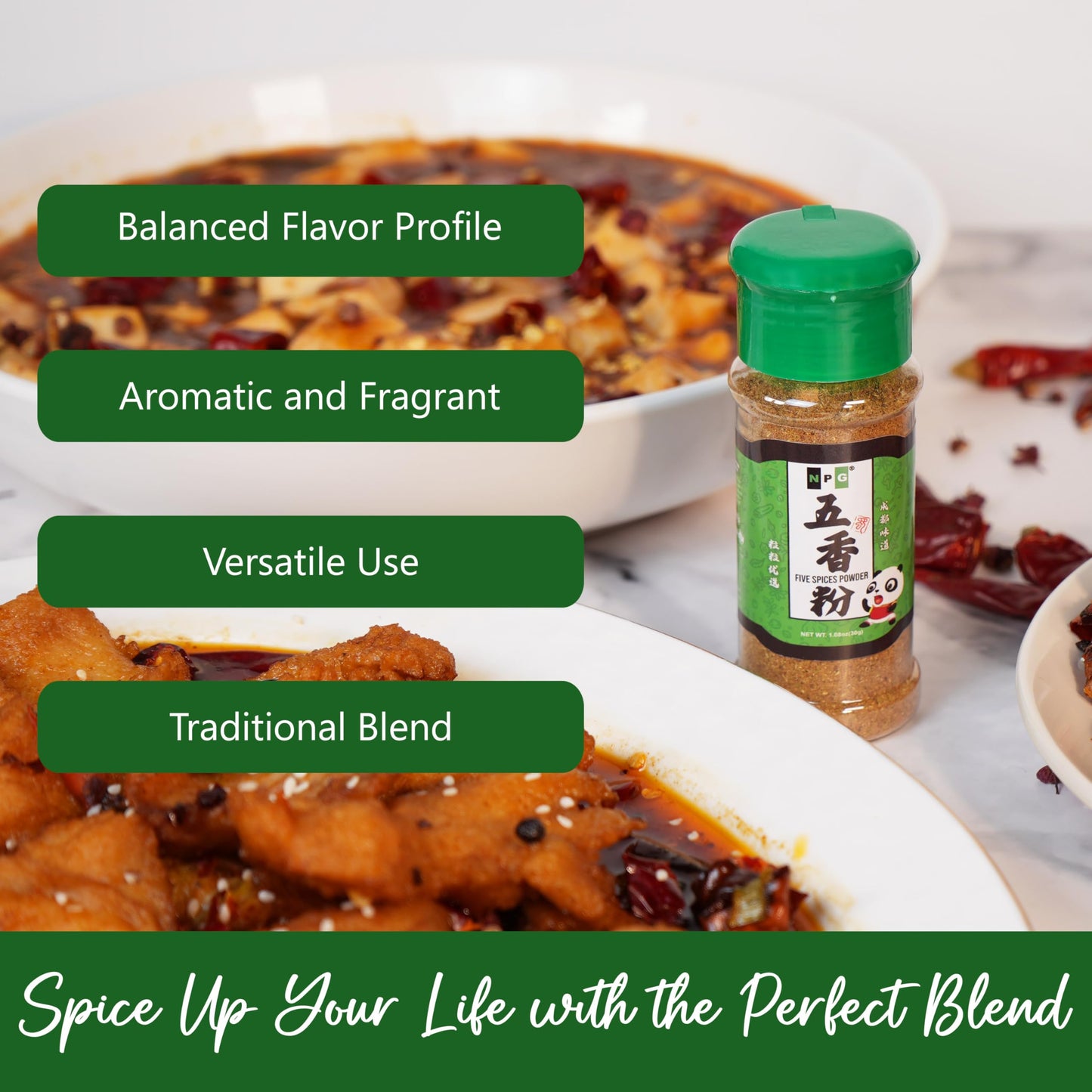 Npg Authentic Chinese Five Spice Blend 1.08 Oz, Gluten Free, All Natural Ground Chinese 5 Spice Powder, No Preservative, No Msg,