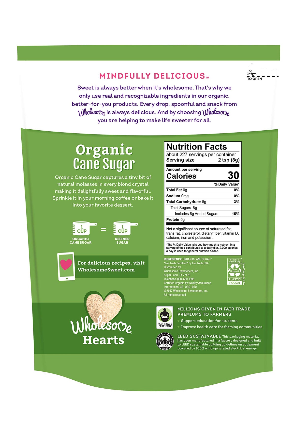 Wholesome Sweeteners Fair Trade Evap Cane Sugar (6X64 Oz)