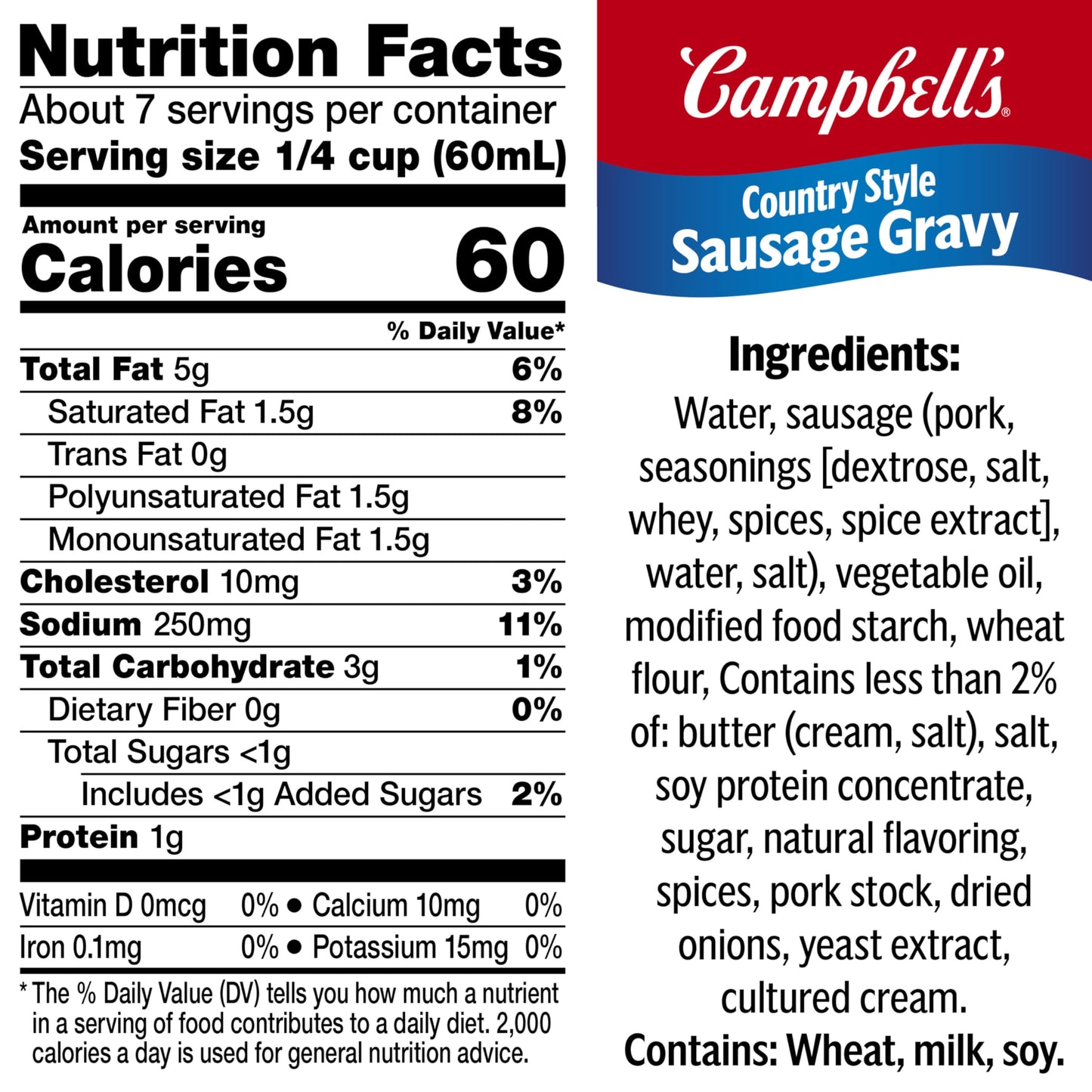Campbell s Country Style Sausage Gravy, 13.8 Oz Can (Case of 12)