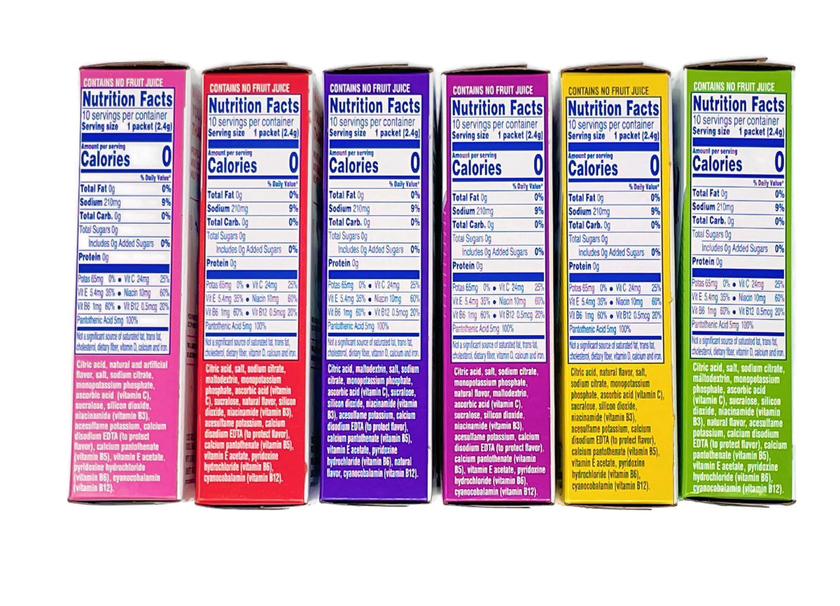 Propel Powder Packets Drink Mix Singles Variety Of 6 Lemon, Grape, Berry, Raspberry Lemonade, And Kiwi Strawberry