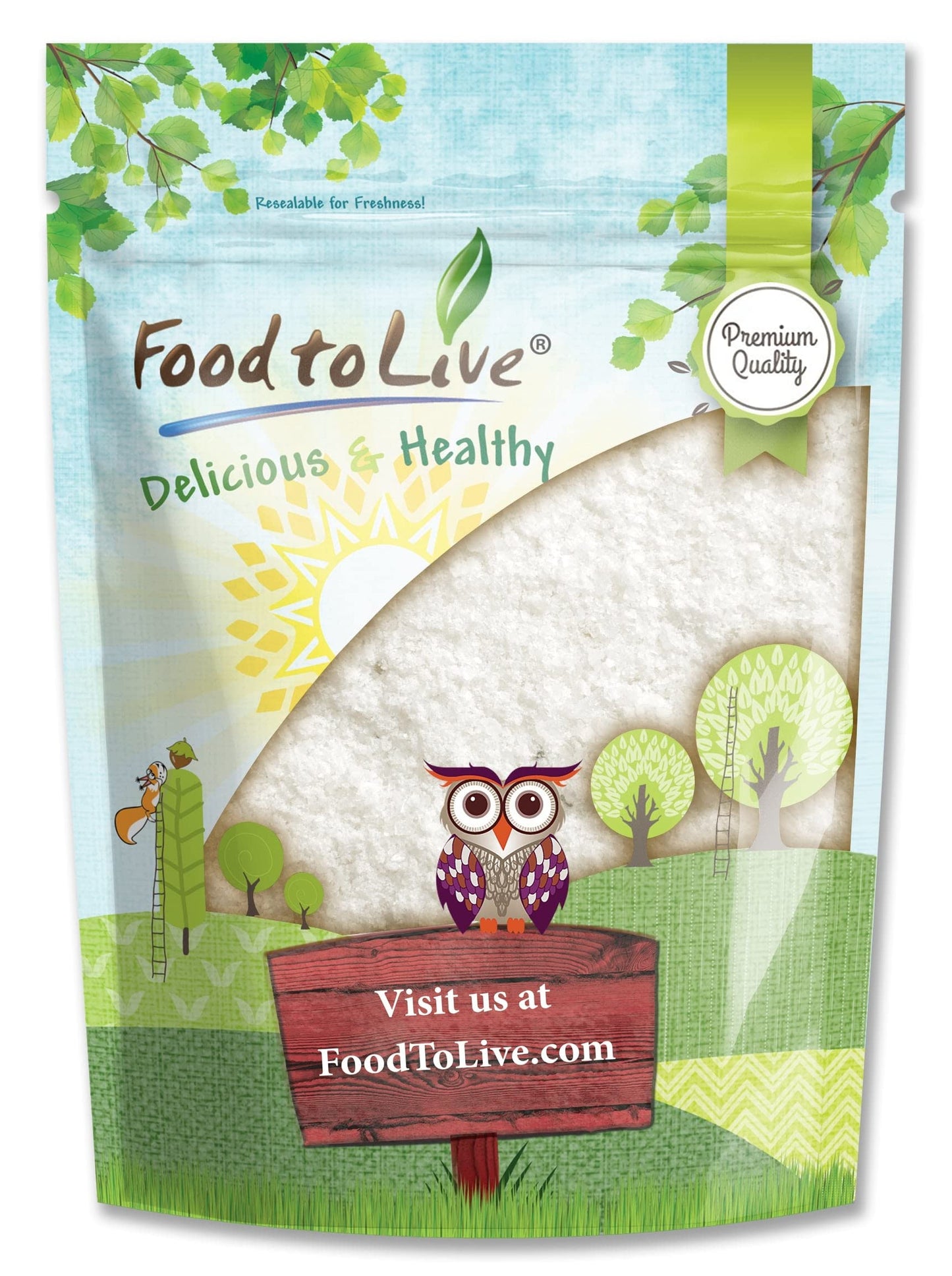 Food to Live - Mediterranean Sea Salt, 3 Pounds Coarse Grain, Pure Crystals, No Additives, No Preservatives, Vegan, Kosher, Bulk