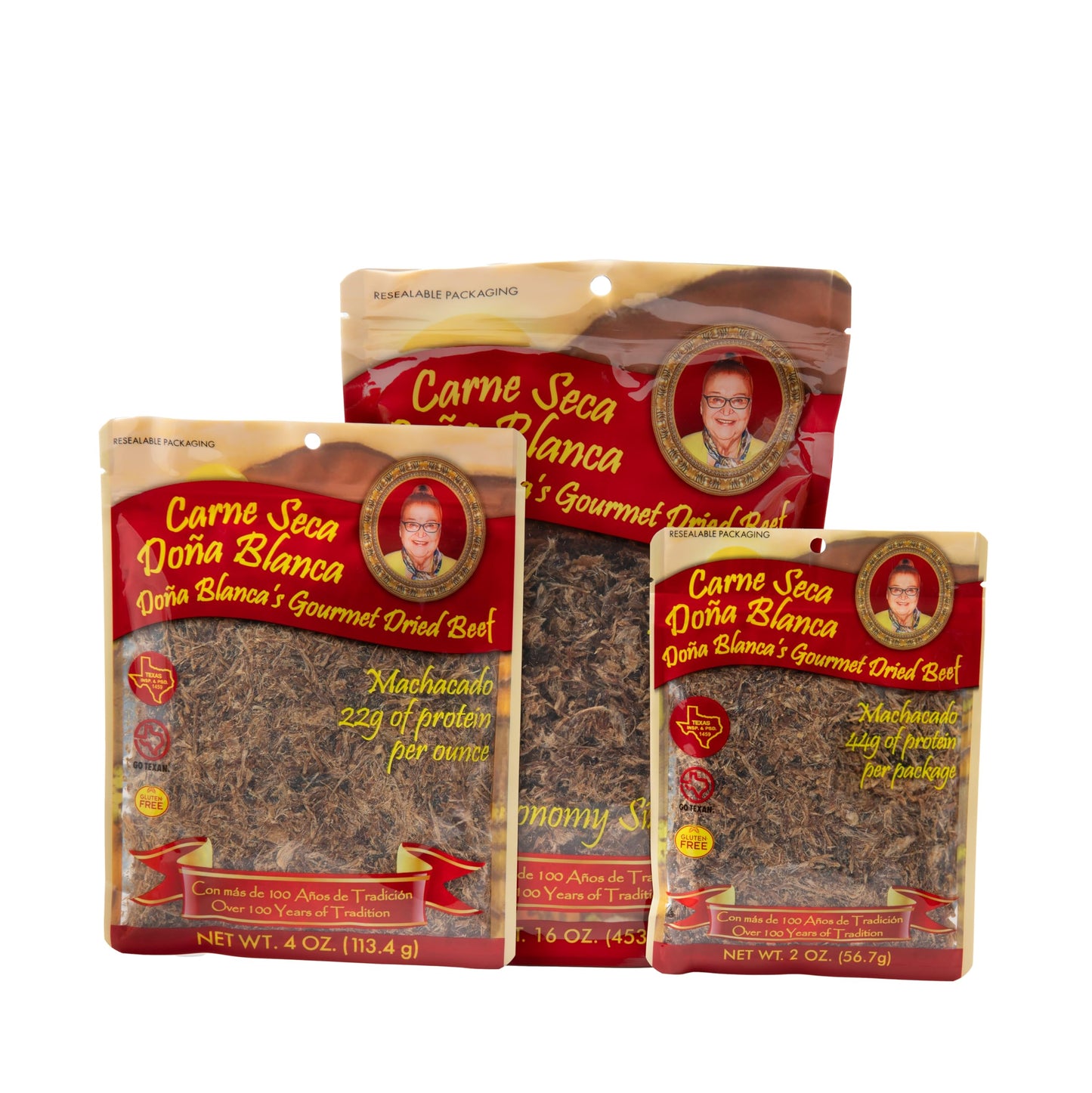 Carne Seca Doa Blanca 16 oz.- Carne Seca - Machacado - Machaca -Shredded Beef Jerky - Beef jerky chew - Kosher Sea Salt Low Sodi
