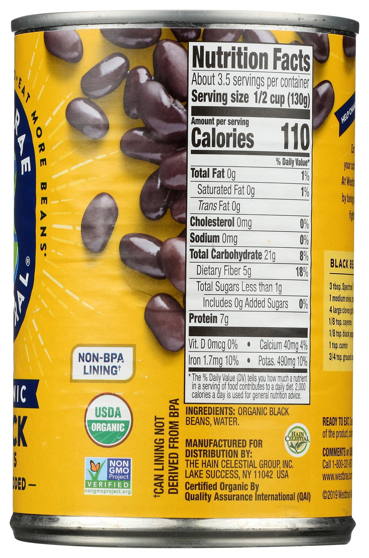 Westbrae Natural Vegetarian Organic Black Beans - 15 oz