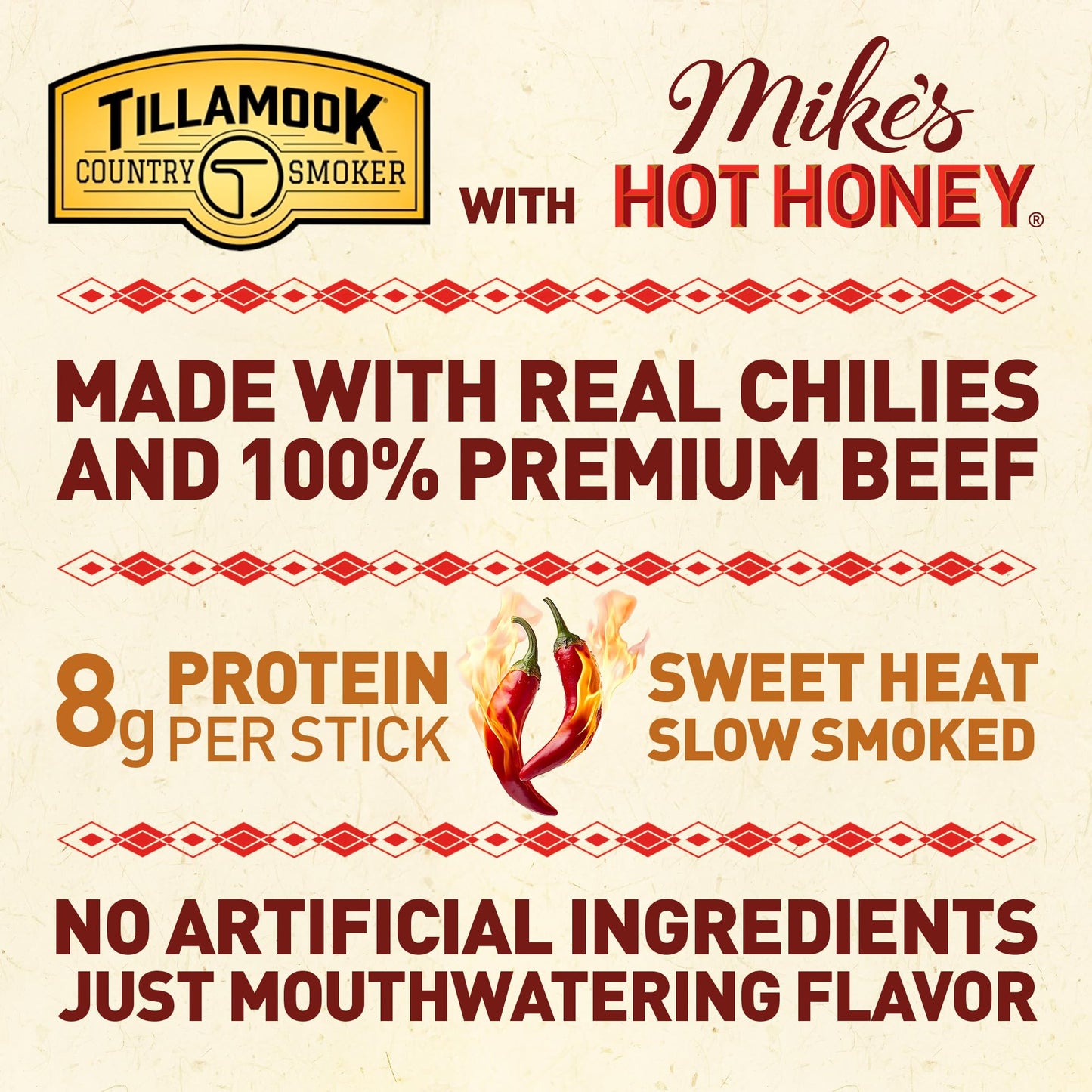 TILLAMOOK COUNTRY SMOKER Beef Sticks, Sweet & Spicy, Low Carb, High Protein, 1 Ounce (Pack of 24)