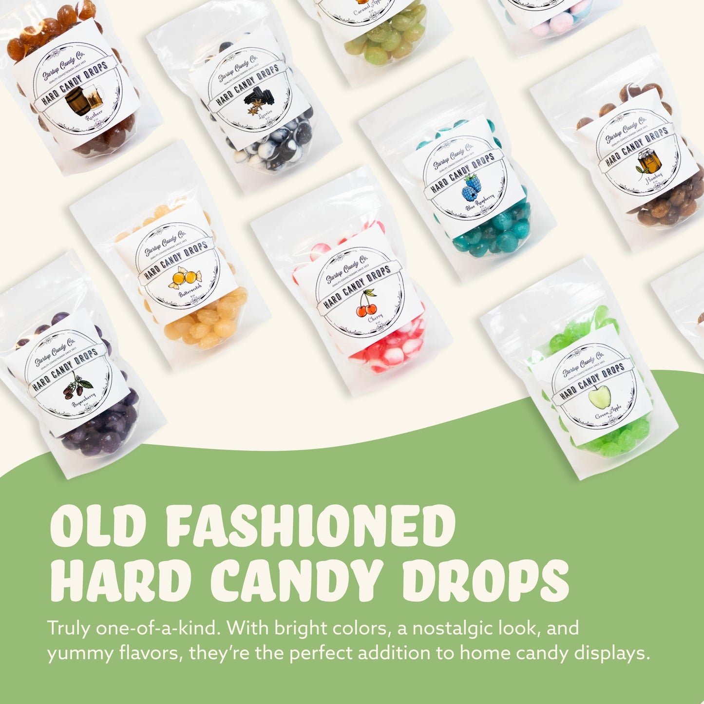 Startup Candy Co. Hard Candy Drops - Fizzy Favorites - 1.3 Lbs - Tiger'S Blood, Rainbow Watermelon, Cherry Limeade, & Big Lick F