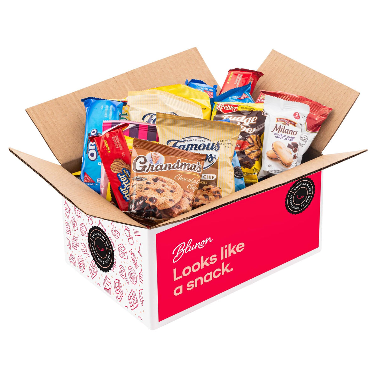 Cookies Variety Pack - Individually Wrapped Assortment - Christmas Gift - Sampler Bulk Care Package Gift Box (30 Count)
