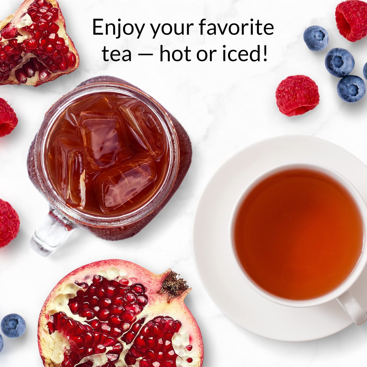 The Republic of Tea HiCAF Pom-Berry Black Tea, High Caffeine, 50 Tea Bags, Pomegranate Blueberry Flavor