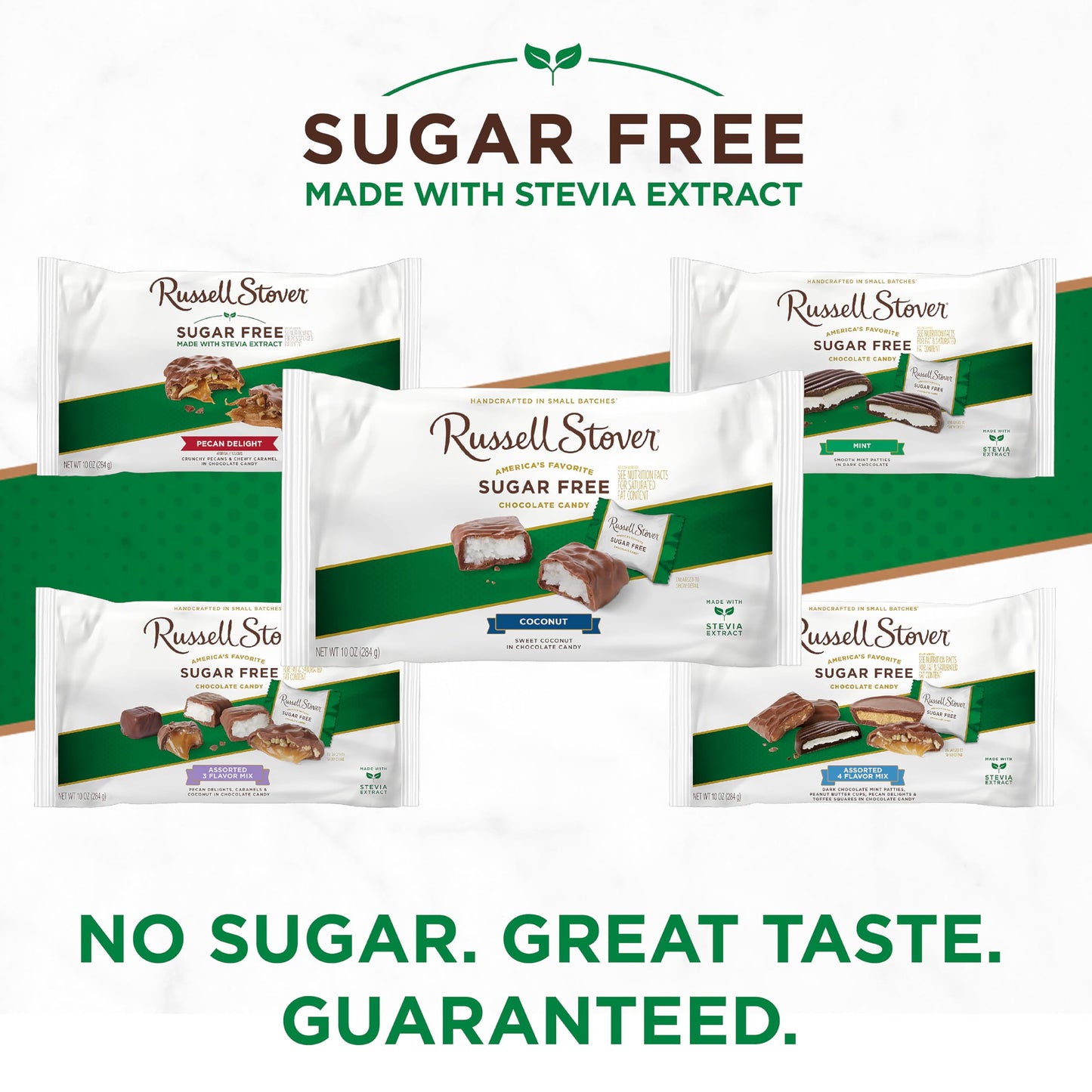 Russell Stover Sugar-Free Coconut Laydown Bag, 10 Ounce, Brown, Model 9642