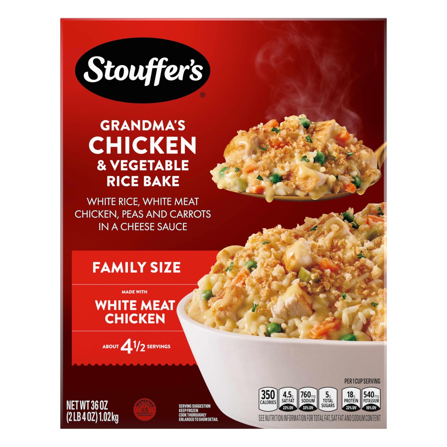 Stouffers Family Size Grandmas Chicken Vegetable Rice Bake Frozen Meal