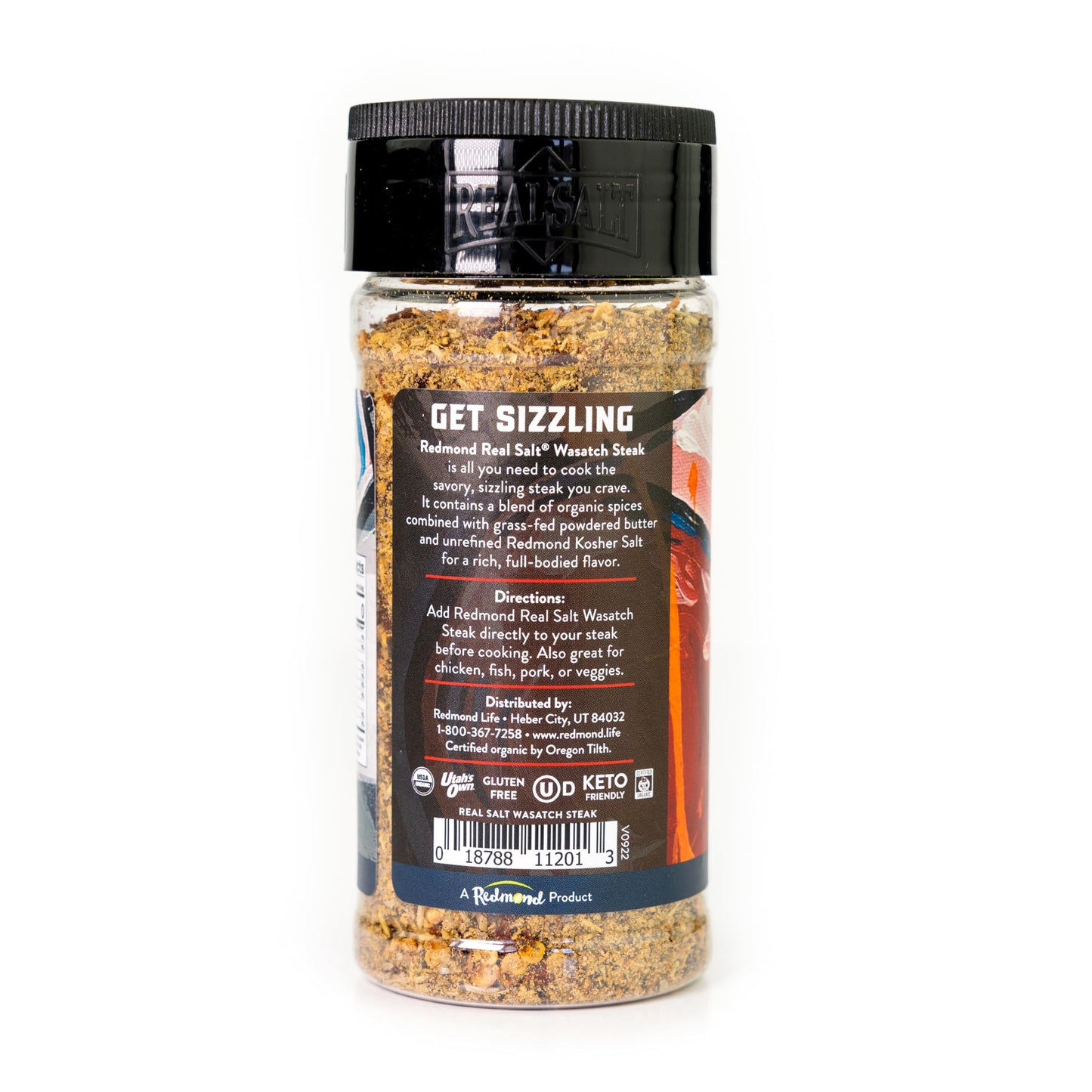 Redmond Real Sea Salt - Natural Unrefined Gluten Free Wasatch Steak Shaker