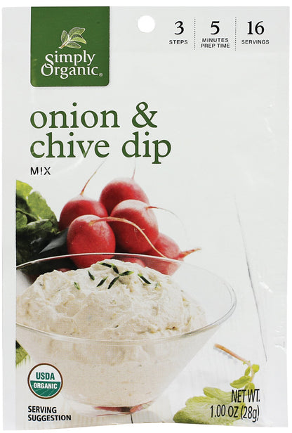 Simply Organic Mix, Onion and Chive Dip, 1 Ounce (Pack of 12)