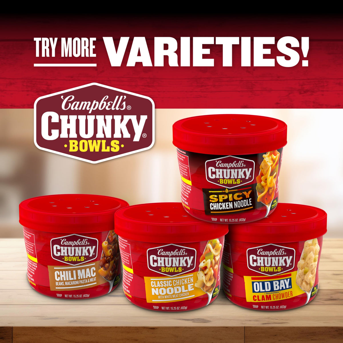 Campbells Chunky Spicy Nashville-Style Hot Chicken Soup, 15.25 oz Bowl (8 Pack)