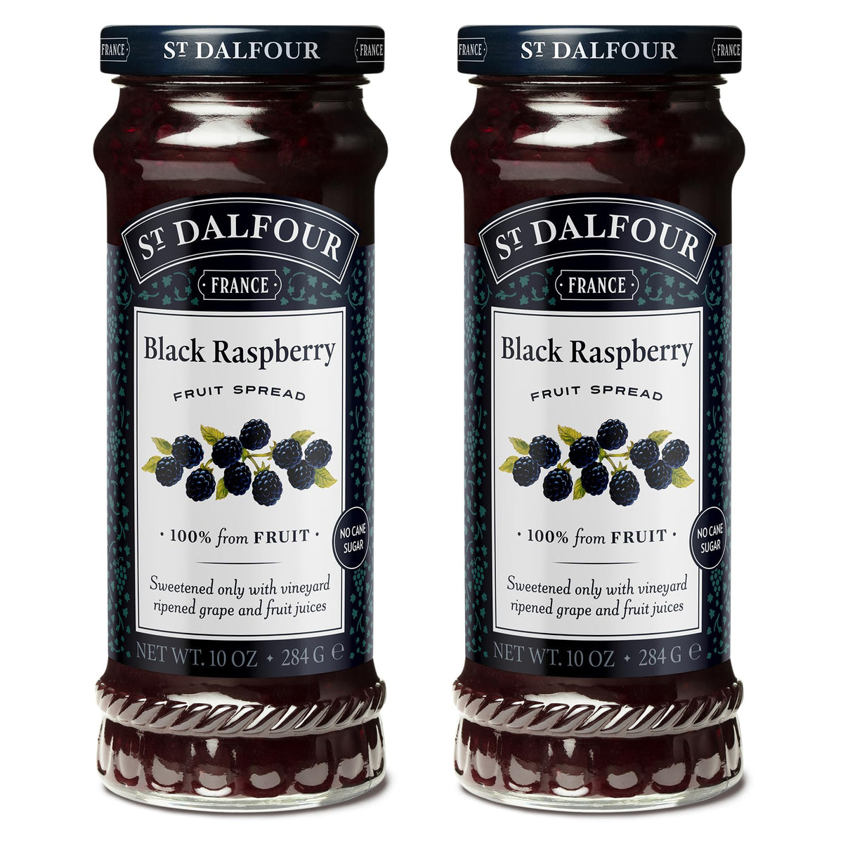 St. Dalfour Black Raspberry Fruit Spread - 10oz - 100% from Fruit, No Artificial Ingredients, Non-GMO, No Cane Sugars, All Natur