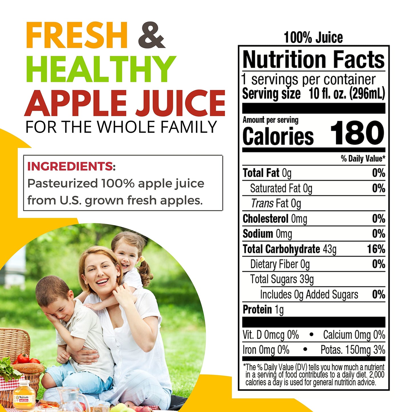 Martinellis 100% Pure Apple Juice - 10 Fl Oz (Pack of 12)