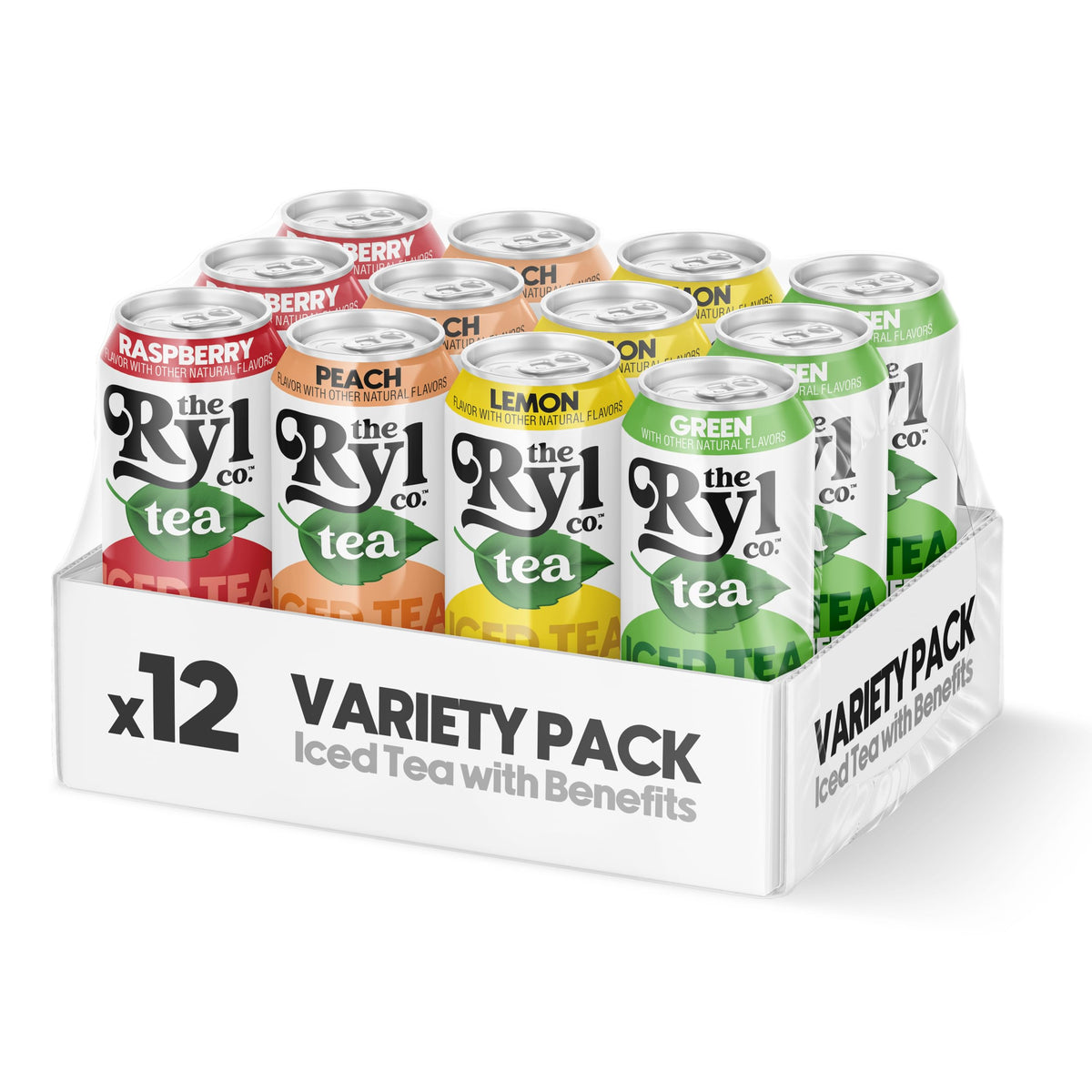 Ryl Iced Tea, Variety Pack, Antioxidant Superblend, Zero Sugar, Low Carb, Zero Calorie Iced Tea, 16.0 Fl Oz (12-Pack)