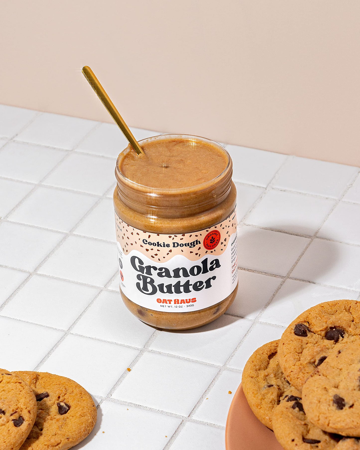 KWEEN Oat Haus Cookie Dough Granola Butter (Chipless) | Peanut-free, Almond (Tree-Nut) Free, & School-Safe (Top 8 Allergen Free)