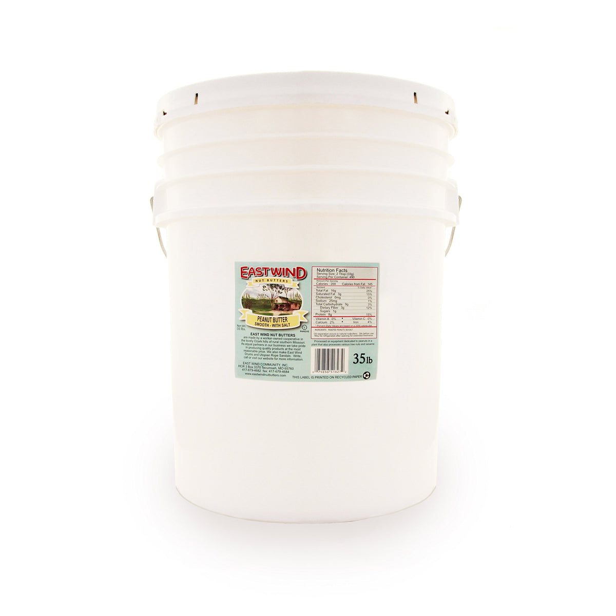 East Wind Nut Butters Peanut Smooth Nut Butter, 35 lb (560 oz), Pack of 1