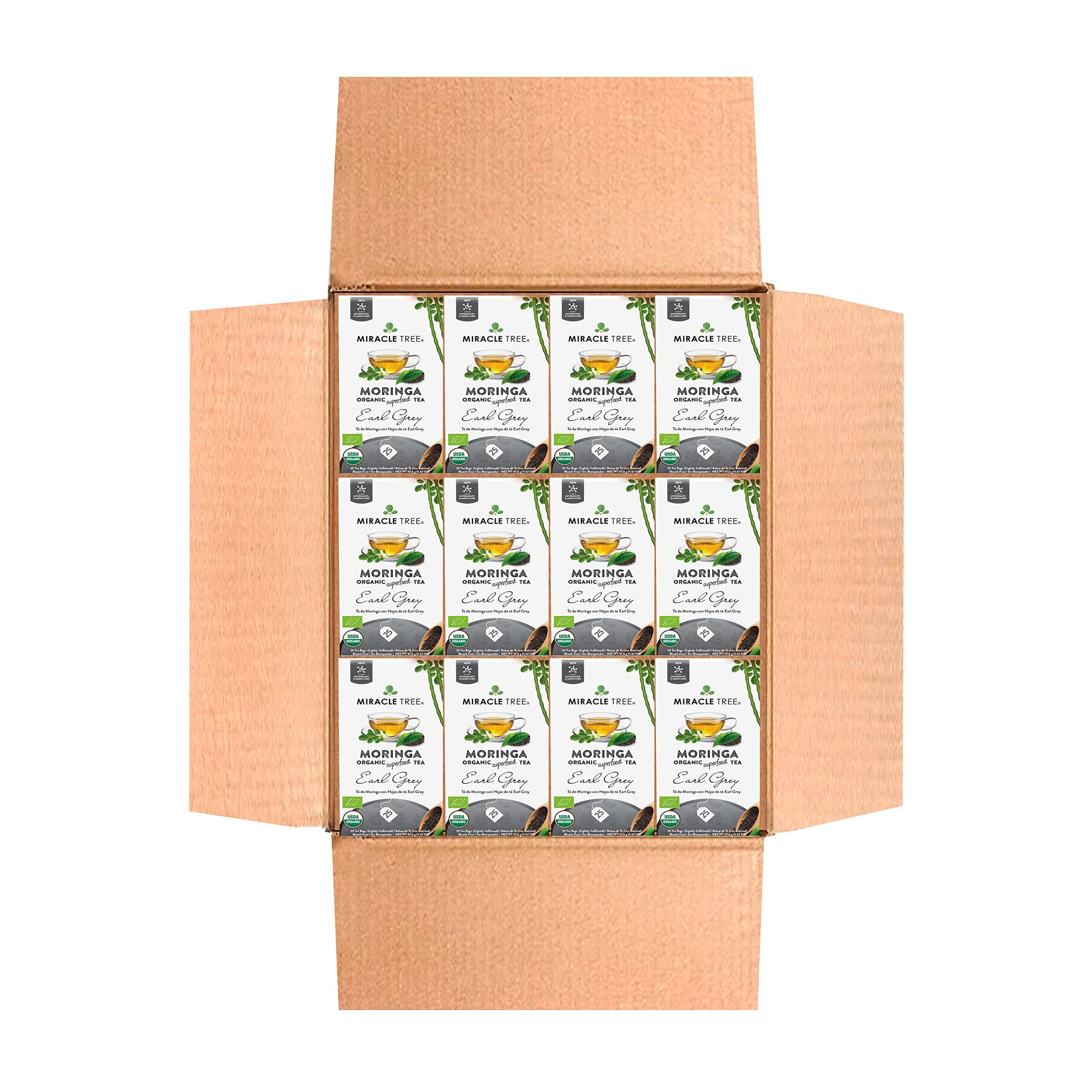 Effectivetree - 12 Count Of Organic Moringa Superfood Tea  25 Individually Sealed Tea Bags  Earl Grey (Keto  Detox  Energy/Immunity Booster  Vegan  Gluten-Free  Organic  Non-Gmo  Energy Blend-Free)